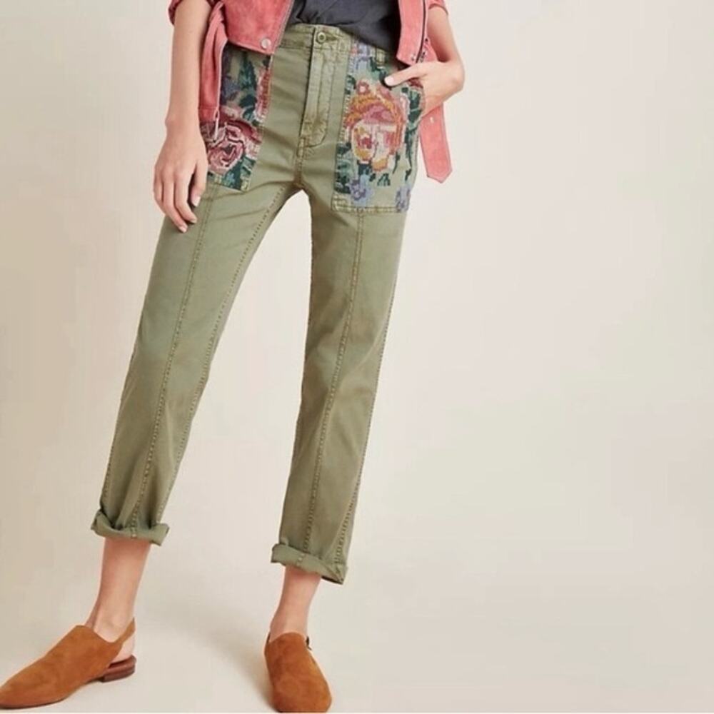 ANTHROPOLOGIE Relaxed Embroidered Trouser Size 29